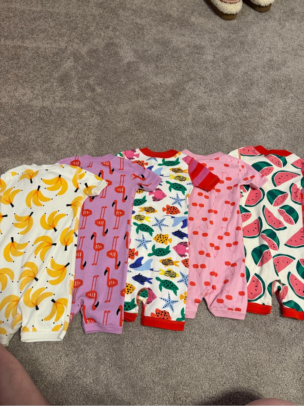 Set of 5 Hanna Andersson Zipper Shortys NWOT✨
